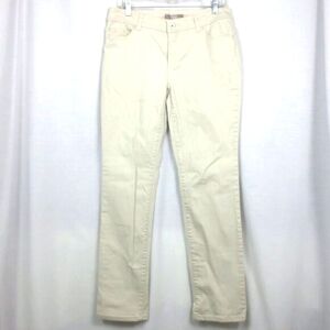 Chico's Cream Jeans Neutral Soft Stretch Regular Rise Straight Leg Size 6
